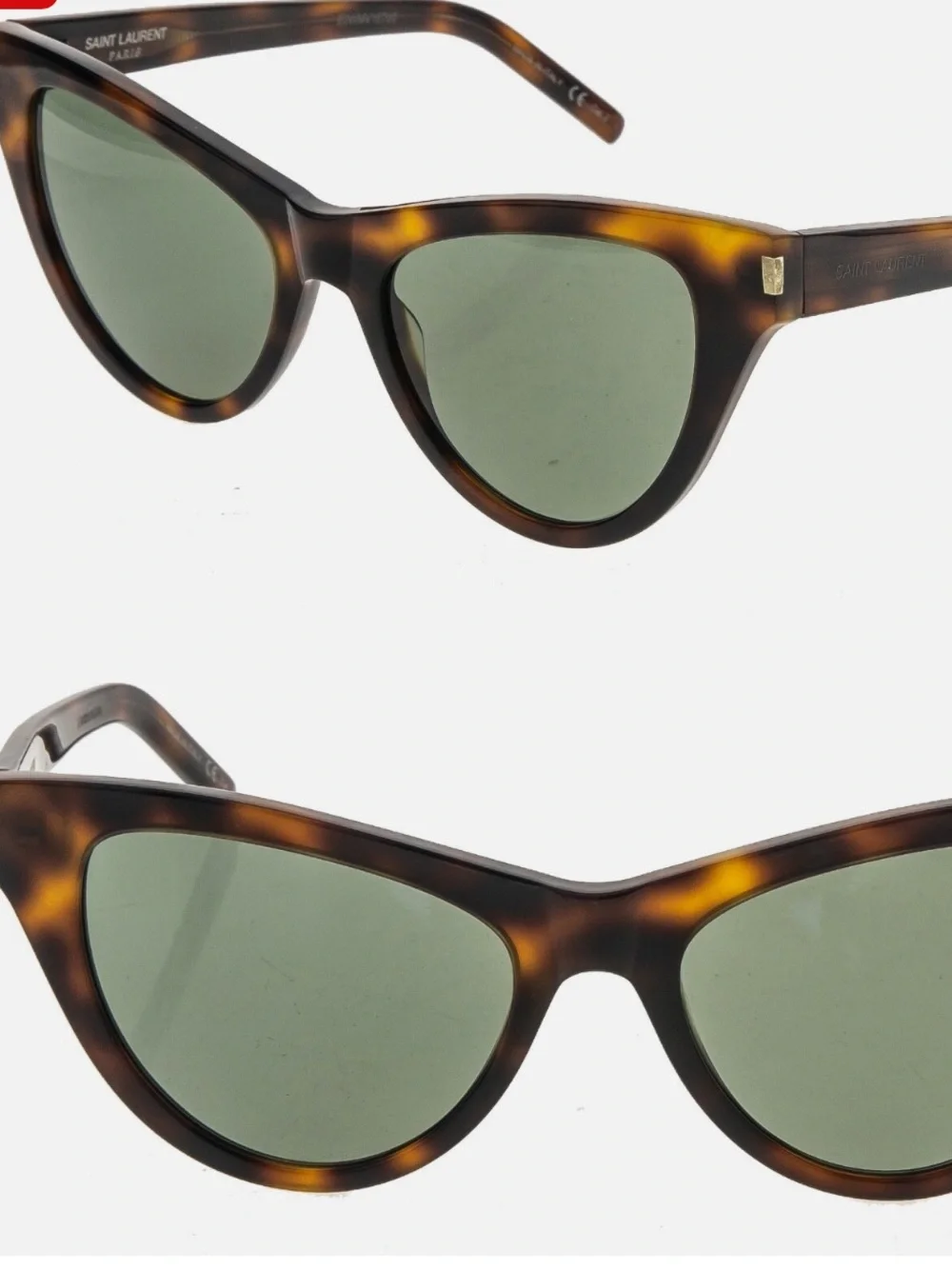 Saint Laurent Tortoiseshell Cat-Eye Sunglasses with Brown Lenses